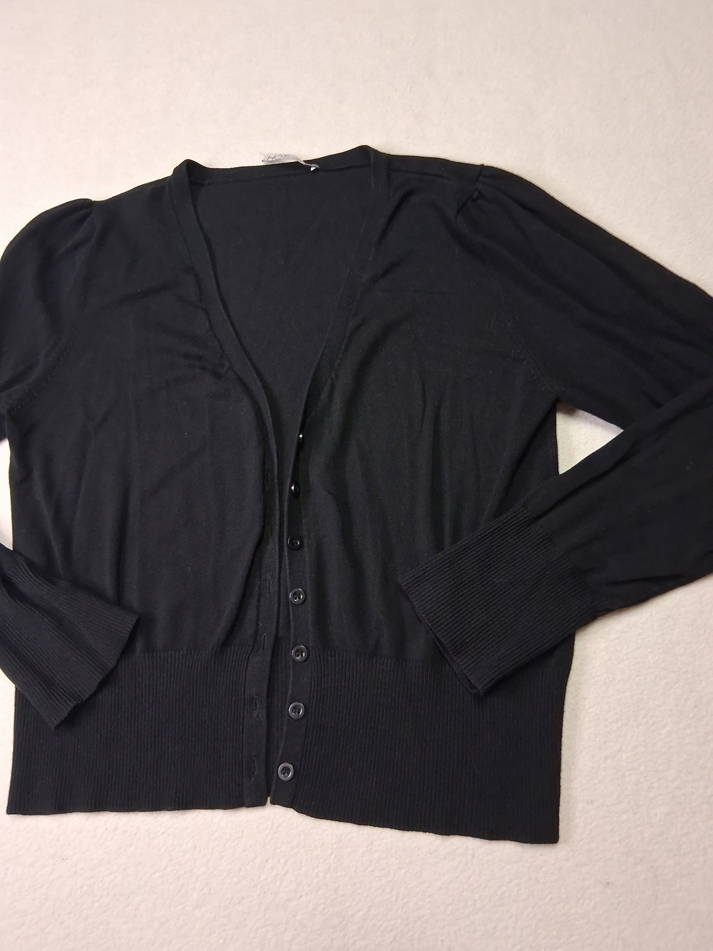 Women’s Black V-Neck Button Cardigan Sweater